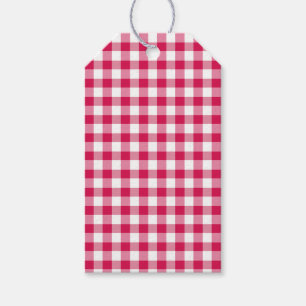 Étiquettes-cadeau Gingham Classique Framboise