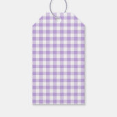 Étiquettes-cadeau Gingham Classique Lavande Douce (Devant)