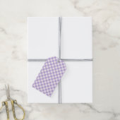 Étiquettes-cadeau Gingham Rétro Lavande Douce (Avec de la ficelle)