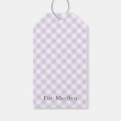 Étiquettes-cadeau Gingham Rétro Lavande Douce (Dos)