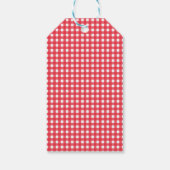 Étiquettes-cadeau Gingham Rouge et Pot Mason Bleu Cadeau de Thème Ca (Dos)