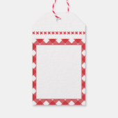 Étiquettes-cadeau Gingham Rustique Rouge Blanc Joyeux Noël (Dos)