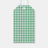 Étiquettes-cadeau Gingham vert menthe (Devant)