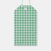 Étiquettes-cadeau Gingham vert menthe (Dos)