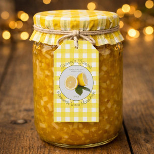 Étiquettes-cadeau Gingham Votre Célèbre Marmelade De Citron Personna