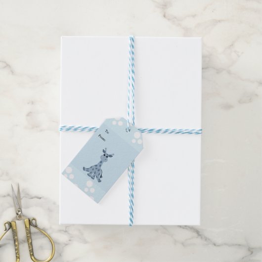 Étiquettes-cadeau Girafe assise (Avec de laficelle)
