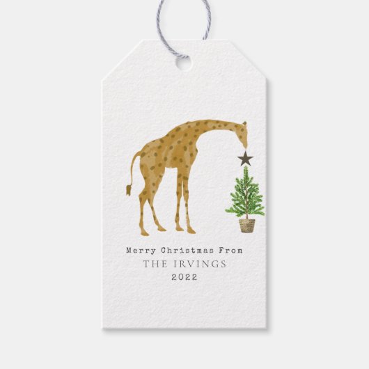 Étiquettes-cadeau Giraffe Arbre de Noël (Devant)