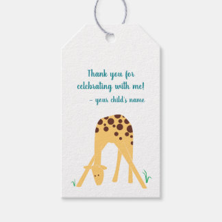 Étiquettes-cadeau Giraffe Jaune Personnalisée Baby shower Anniversai