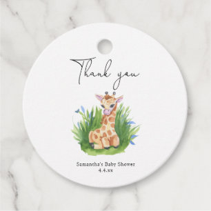 Étiquettes Cadeau Giraffe - merci baby shower