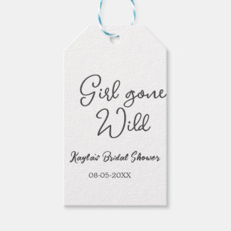 Étiquettes-cadeau Girl gone wild bridal shower name date simple mini