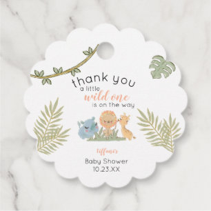 Étiquettes Cadeau Girl Wild One Safari Animaux Baby shower
