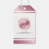 Étiquettes-cadeau Girls Sports Golf Rose Rose Gold Golfer's Name (Devant)
