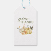 Étiquettes-cadeau Give Thanks Watercolor Pumpkin (Devant)