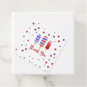 Étiquettes Cadeau Glace Pops Un Rouge Blanc Bleu Merci (En situation)