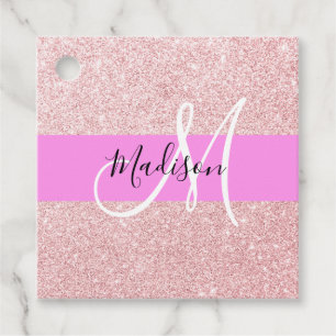 Étiquettes Cadeau Glam Blush Rose Rose Parties scintillant or étince