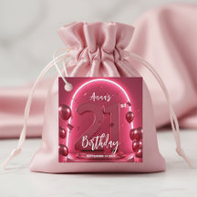 Glam Chic Vibrant Neon Pink 21st Birthday Party