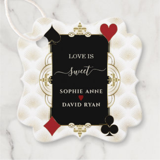 Étiquettes Cadeau Glam Gold Casino Love is Sweet Wedding