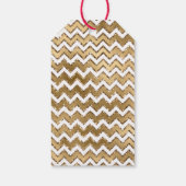 Étiquettes-cadeau Glam Gold White Zigzag (Dos)
