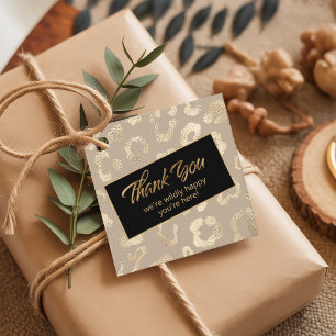 Étiquettes Cadeau Glam Leopard Spot Safari Merci Gold ID1154