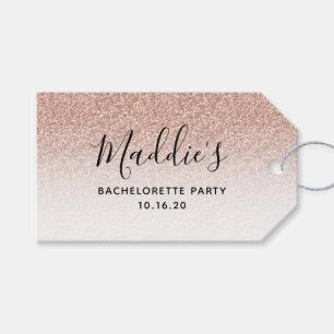 Étiquettes-cadeau Glam Pink Ombre Parties scintillant Bachelorette N