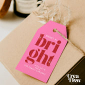 Étiquettes-cadeau Glam Red Sequin Joyeux et brillant Noël