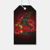 Étiquettes-cadeau Glam Witch Casquette Lacy Black & Red Sparkle Part (Dos)