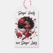 Étiquettes-cadeau Glamour Africain-Américain Cupidon (Dos)