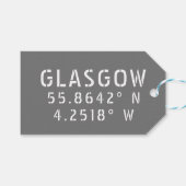 Étiquettes-cadeau Glasgow Écosse Latitude & Longitude (Devant (Horizontal))