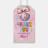 Étiquettes-cadeau Glitter Sequins Disco Ball Girl (Devant)