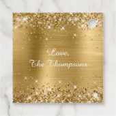 Étiquettes Cadeau Glittery Gold Foil Joyeux cadeau de Noël (Dos)