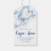 Étiquettes-cadeau Gloucester MA Élégant Mariage de marine moderne Fa (Devant)