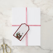 Étiquettes-cadeau Gnome Merry Christmas & Red Borders (With Twine)