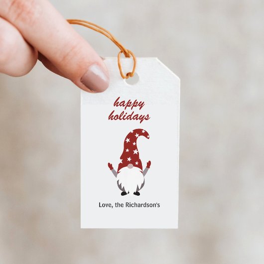 Étiquettes-cadeau Gnome Vacances Heureuses