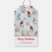 Étiquettes-cadeau Gnomes de Noël à l'aquarelle mignonne (Devant)