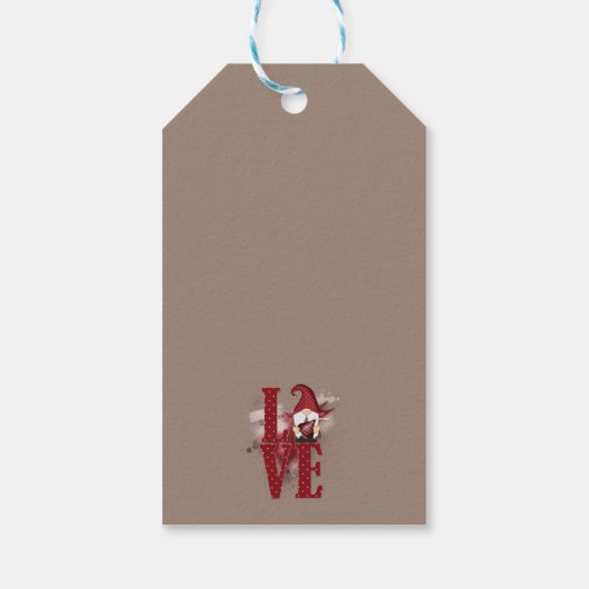 Étiquettes-cadeau Gnomes Red Love Cute Valentine's day (Dos)