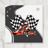 Étiquettes Cadeau Go Kart Racing Garçon fête d'anniversaire (Dos)