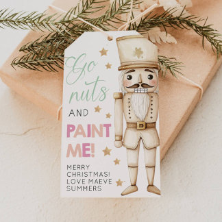 Étiquettes-cadeau Go Nuts And Paint Me Christmas Kids Nutcracker Tag