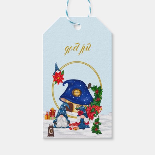 Étiquettes-cadeau God Jul Swedish Gnomes (Devant)