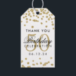 Étiquettes-cadeau Gold 50th Birthday Merci Parties scintillant Confe<br><div class="desc">Balise cadeau "Merci" / étiquette de faveur - Elégant 50e anniversaire Gold Faux Parties scintillant Confetti modèle blanc.</div>