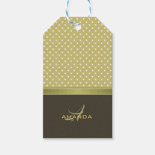 Étiquettes-cadeau Gold and Ecru Olive Green (Devant)