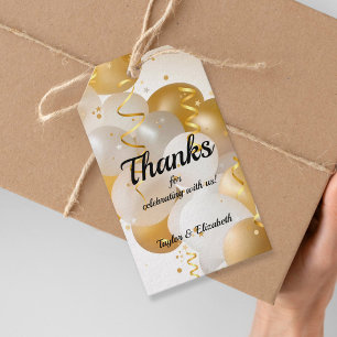 Étiquettes-cadeau Gold Balloons Party Favoriser