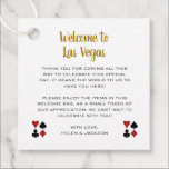 Étiquettes Cadeau Gold Bienvenue à Las Vegas Welcome Basket Mariage<br><div class="desc">Se marier à Las Vegas ? Ces étiquettes dorées et blanches de bienvenue ajouteraient à la corbeille de bienvenue ou au sac de bienvenue de votre hôtel. Personnalisez avec votre propre texte sincère.</div>
