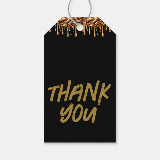 Étiquettes-cadeau Gold Chain 1 #1 Drift 1st Birthday Party (Dos)