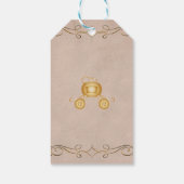 Étiquettes-cadeau Gold Cinderella Citrouille Carriage Party Favorise (Dos)