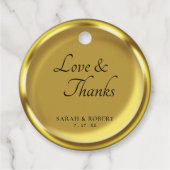 Étiquettes Cadeau Gold Coin Elegant Luxe Mariage Merci (Devant)