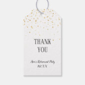 Étiquettes-cadeau Gold Confetti Merci Favoriser (Devant)