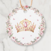 Étiquettes Cadeau Gold Crown Princesse Fille 1er anniversaire (Dos)