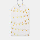Étiquettes-cadeau Gold Foil String Lumières Mariage élégant (Dos)