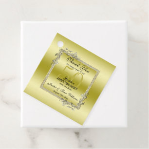 Étiquettes Cadeau Gold Gem & Parties scintillant 50e Anniversaire du