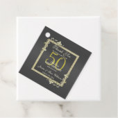 Étiquettes Cadeau Gold Gem & Parties scintillant 50e Mariage d'or (En situation)